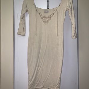 Cream bodycon dress